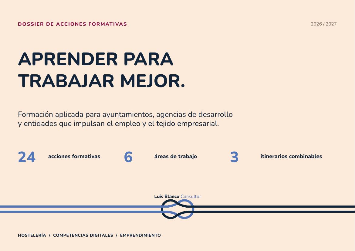 Portada del dossier de acciones formativas de Luis Blanco Consultor